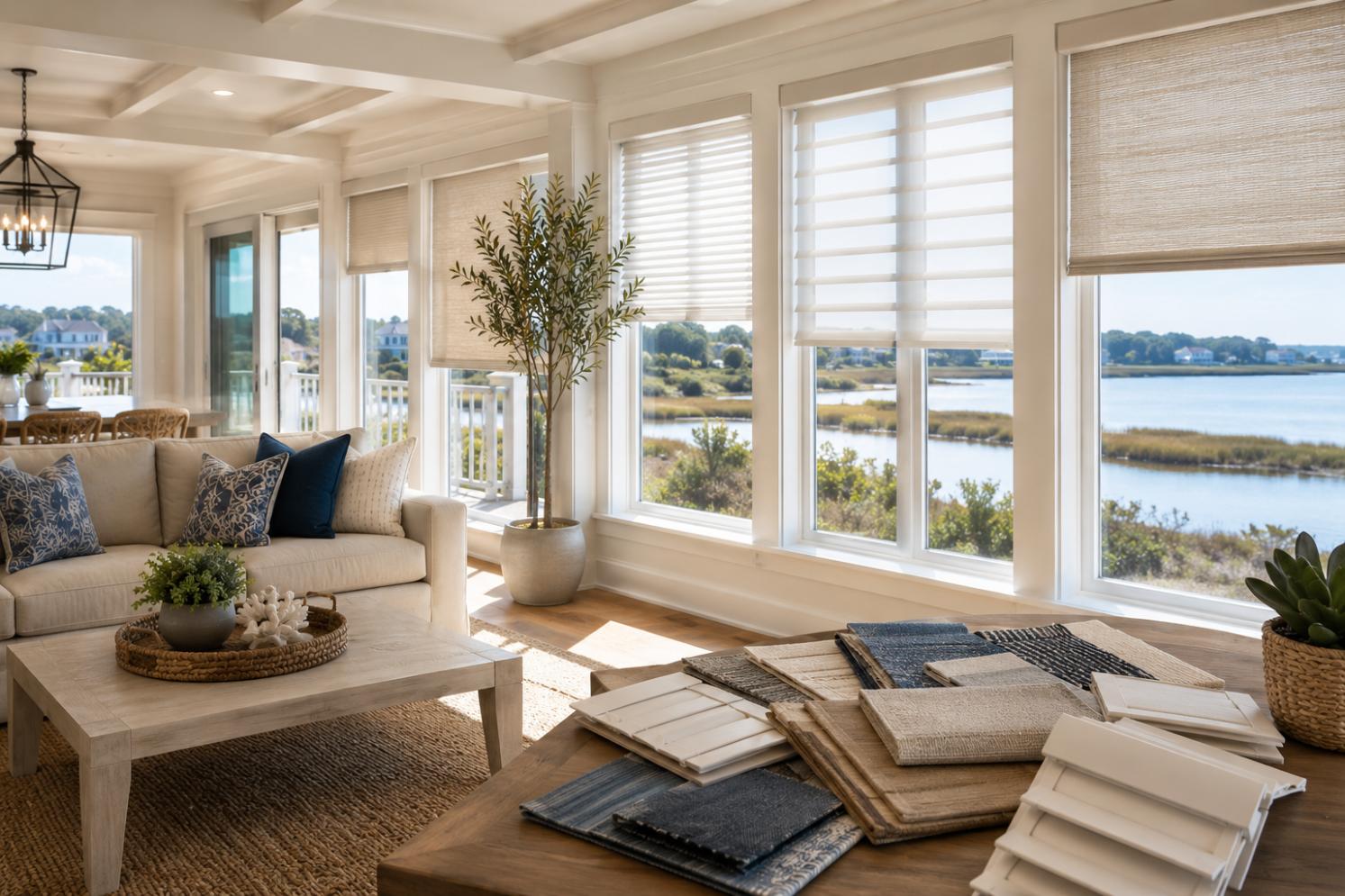 Factory-direct window treatments for coastal homes in Wilmington and Southport NC