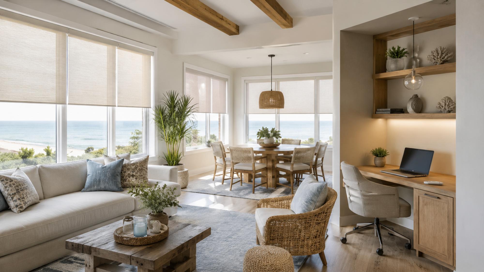 Custom window treatments for a coastal Carolina home near Wilmington and Southport NC